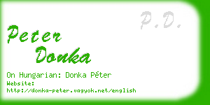peter donka business card